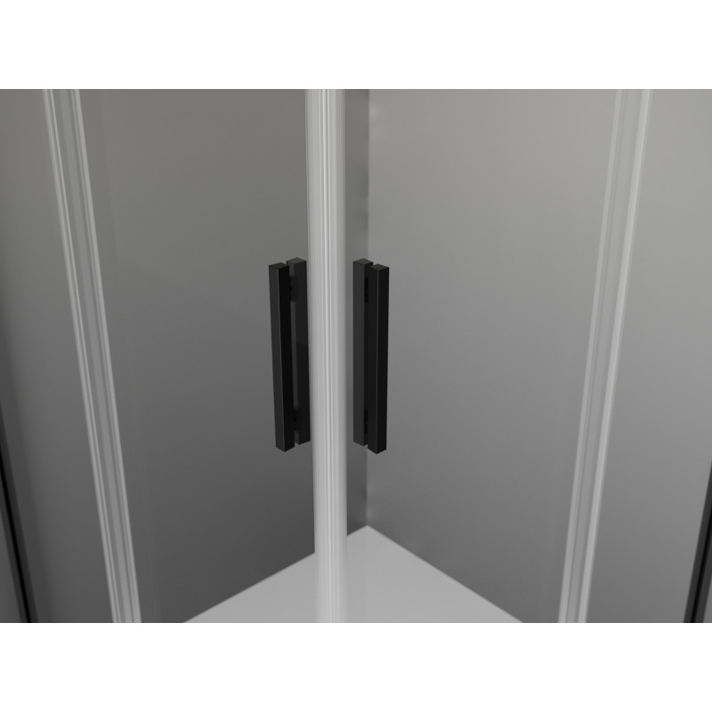 Mexen Exo-R Duo Quadratische Duschkabine mit Schwingtür 90 x 90 cm, transparent, schwarz - 8110-090-090-70-00