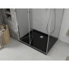 Mexen Lima faltbare Duschkabine 90 x 120 cm, transparent, Chrom + Duschwanne Flat, schwarz - 856-090-120-01-00-4070