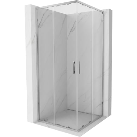 Mexen Exo quadratische Duschkabine, 80 x 80 cm, Transparent, Chrom - 8111-080-080-01-00