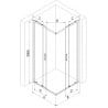 Mexen Exo quadratische Duschkabine, Schiebetür, 80 x 80 cm, transparent, schwarz - 8111-080-080-70-00