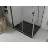 Mexen Lima faltbare Duschkabine 80 x 120 cm, transparent, schwarz + Flat-Duschwanne, schwarz - 856-080-120-70-00-4070B