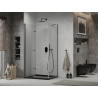 Mexen Lima duschkabine faltbar 90 x 120 cm, transparent, schwarz + Duschwanne Flat, schwarz - 856-090-120-70-00-4070B