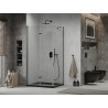Mexen Lima duschkabine faltbar 90 x 120 cm, transparent, schwarz + Duschwanne Flat, schwarz - 856-090-120-70-00-4070B