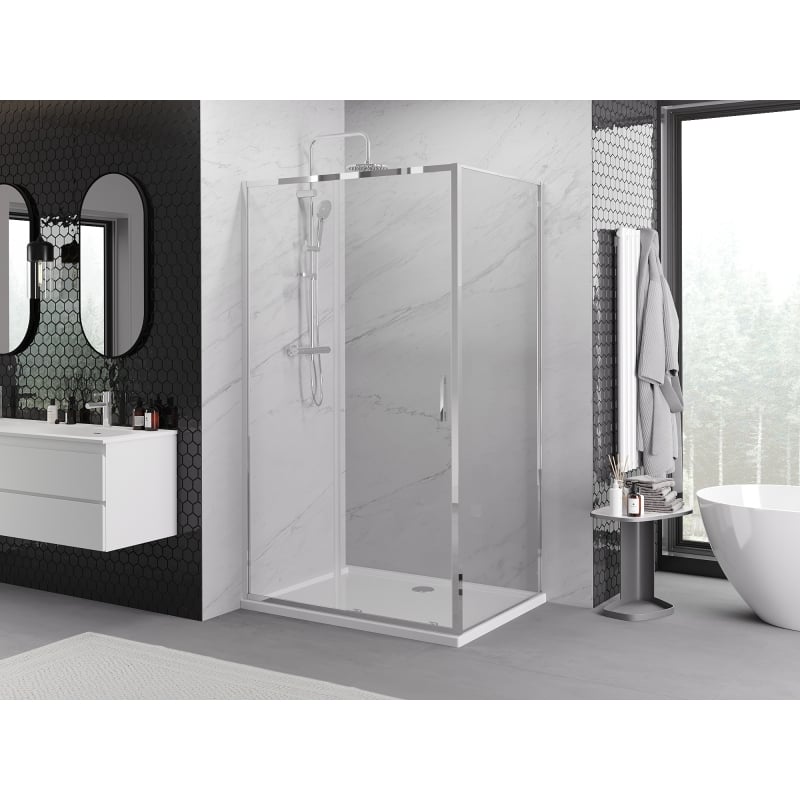 Mexen Exo Duschkabine schiebbar 140 x 95 cm, transparent, chrom - 8151-140-095-01-00