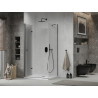 Mexen Lima faltbare Duschkabine 70 x 80 cm, transparent, schwarz + Flat Duschtasse, weiß - 856-070-080-70-00-4010B