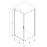 Mexen Exo Duschkabine mit Schwingtür 80 x 100 cm, transparent, Chrom - 8181-080-100-01-00