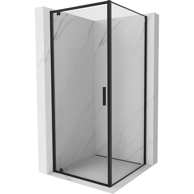 Mexen Exo Duschkabine, schwenkbar, 70 x 70 cm, transparent, schwarz - 8181-070-070-70-00