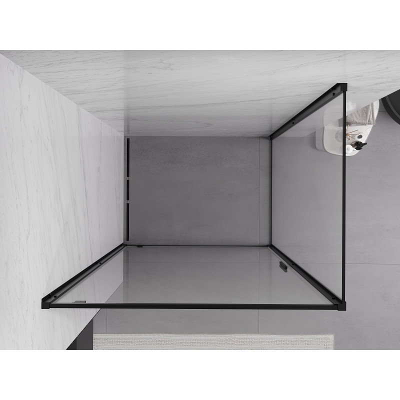 Mexen Exo Duschkabine mit Schwenktür 75 x 70 cm, transparent, schwarz - 8181-075-070-70-00