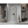 Mexen Lima faltbare Duschkabine 70 x 120 cm, transparent, schwarz + Flat Duschwanne, weiß - 856-070-120-70-00-4010B