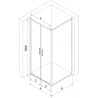 Mexen Exo Duschkabine Drehflügeltür 90 x 100 cm, transparent, Chrom - 814-090-100-01-00