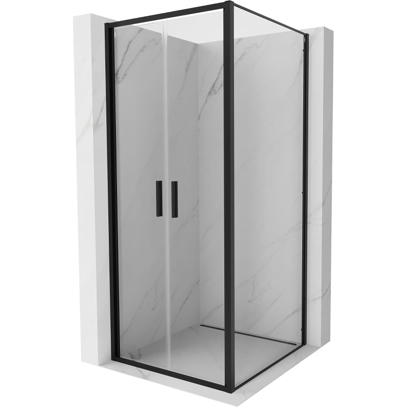 Mexen Exo Duschkabine schwenkbar 90 x 90 cm, transparent, schwarz - 814-090-090-70-00