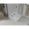 Mexen Lima faltbare Duschkabine 80 x 80 cm, transparent, schwarz + Duschwanne Flat, weiß - 856-080-080-70-00-4010B