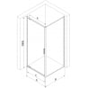 Mexen Exo Schwingdusche 95 x 95 cm, transparent, schwarz - 8181-095-095-70-00