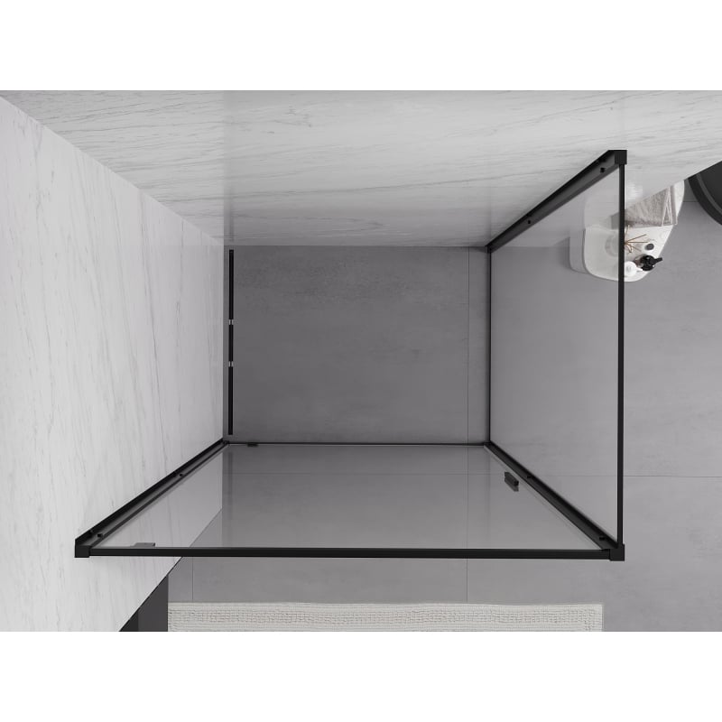 Mexen Exo Duschkabine schwenkbar 75 x 100 cm, transparent, schwarz - 8181-075-100-70-00