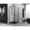 Mexen Exo Schwingdusche 95 x 95 cm, transparent, schwarz - 8181-095-095-70-00