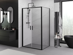 Mexen Exo Duschkabine schwenkbar 100 x 75 cm, transparent, schwarz - 814-100-075-70-00