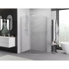 Mexen Exo-S asymmetrische, halbrunde Duschkabine zum Schieben 90 x 80 cm, transparent, Chrom - 8131-090-080-01-00