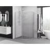 Mexen Exo Duschkabine halbkreisförmig asymmetrisch, schiebbar 100 x 80 cm, transparent, chrom - 8131-100-080-01-00