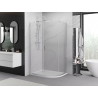 Mexen Exo-S asymmetrische, halbrunde Schiebeduschkabine 100 x 80 cm, transparent, Chrom - 8131-100-080-01-00