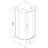 Mexen Exo Duschkabine halbrund, verschiebbar 90 x 90 cm, transparent, Chrom - 8131-090-090-01-00