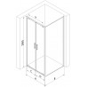 Mexen Exo Duschkabine schwenkbar 100 x 100 cm, transparent, Chrom - 8182-100-100-01-00