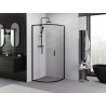 Mexen Exo halbrunde Duschkabine zum Schieben 80 x 80 cm, transparent, schwarz - 8131-080-080-70-00