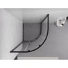 Mexen Exo Duschkabine halbrund, schiebbar 70 x 70 cm, transparent, schwarz - 8131-070-070-70-00
