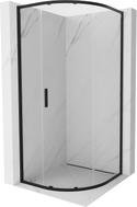 Mexen Exo Duschkabine halbkreisförmig aufschiebbar 90 x 90 cm, transparent, schwarz - 8131-090-090-70-00