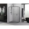 Mexen Exo asymmetrische, halbrunde Duschkabine, 100 x 80 cm, transparent, schwarz - 8131-100-080-70-00