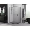 Mexen Exo asymmetrische halbrunde Duschkabine 120 x 90 cm, transparent, schwarz - 8131-120-090-70-00
