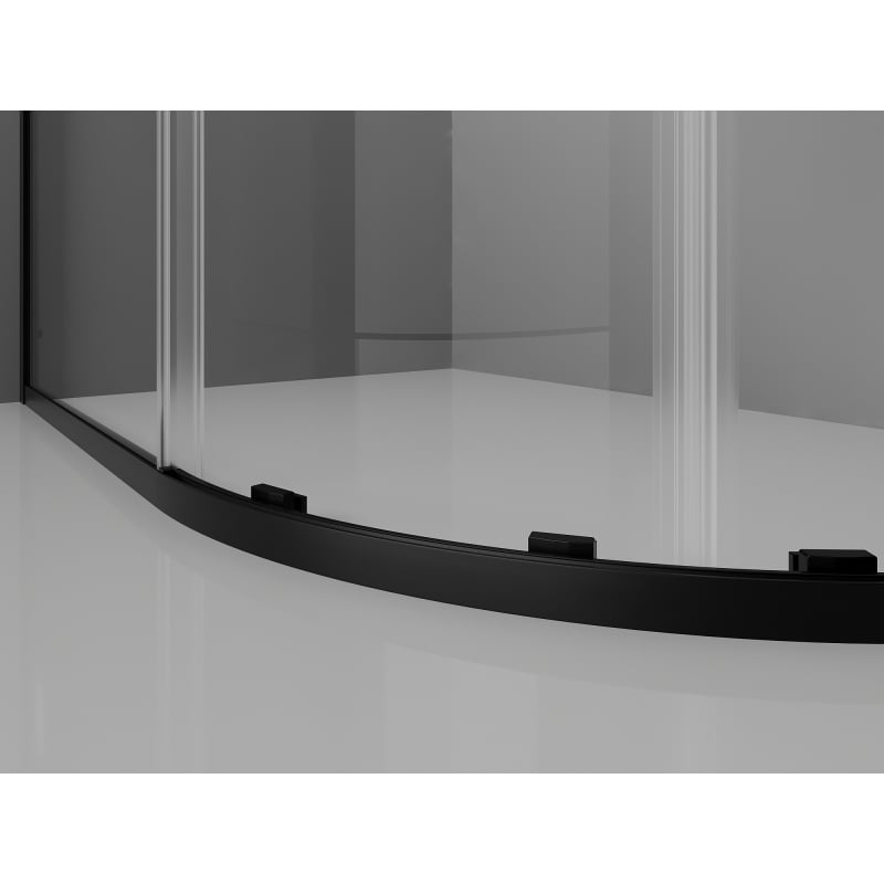Mexen Exo Duschkabine halbkreisförmig Schiebetür 100 x 100 cm, transparent, schwarz - 8131-100-100-70-00