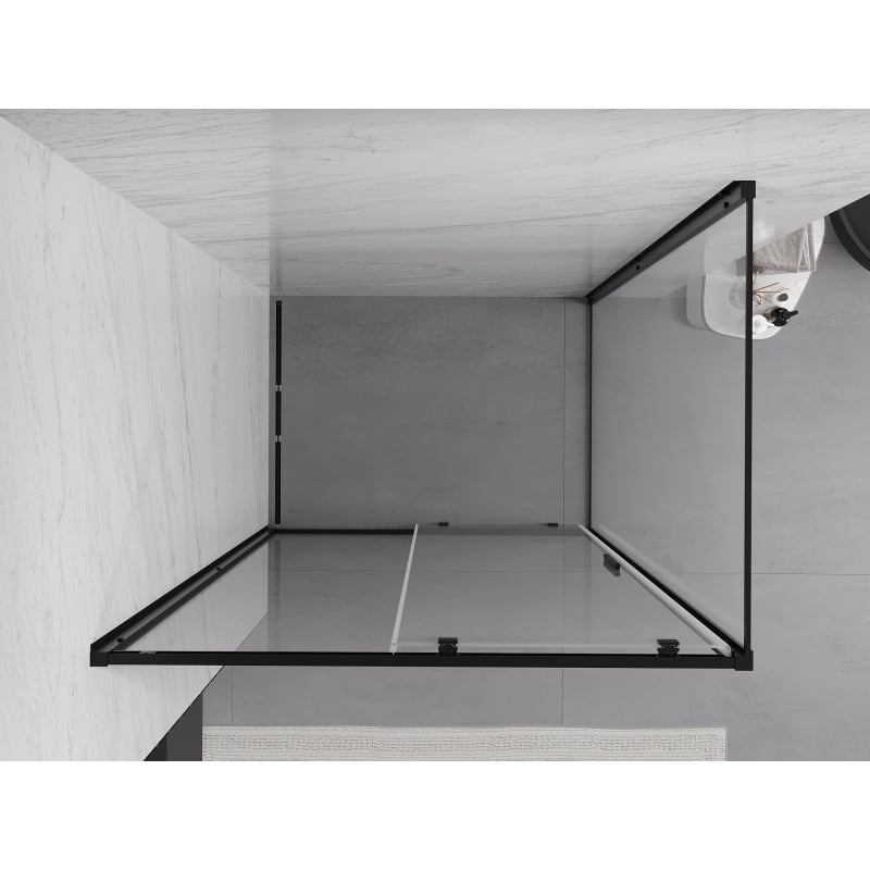 Mexen Exo-S schiebbare Duschkabine 145 x 95 cm, transparent, schwarz - 8151-145-095-70-00