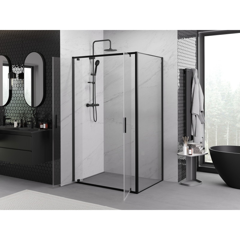 Mexen Exo Duschkabine Schwenktür 80 x 90 cm, transparent, schwarz - 8182-080-090-70-00