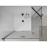 Mexen Lima faltbare Duschkabine 100 x 110 cm, transparent, schwarz + Duschwanne Flat, weiß - 856-100-110-70-00-4010B
