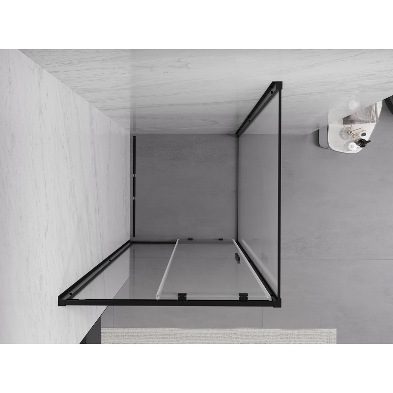 Mexen Exo-S Duschkabine Schiebetür 95 x 95 cm, transparent, schwarz - 8151-095-095-70-00