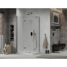 Mexen Lima faltbare Duschkabine 120 x 70 cm, transparent, schwarz + Duschwanne Flat, weiß - 856-120-070-70-00-4010B