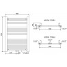 Mexen Mars Badezimmerheizkörper 900 x 600 mm, 430 W, schwarz - W110-0900-600-00-70