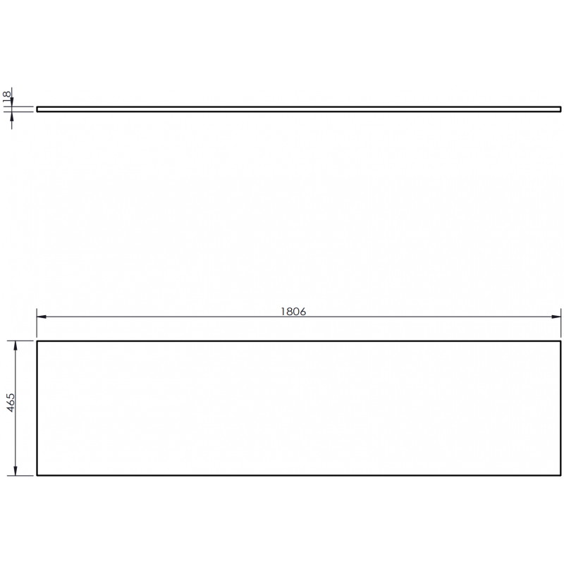 Mexen Uni Waschtischunterschrank 180 cm, weiß glänzend - 91AXX-1804-464-18-00