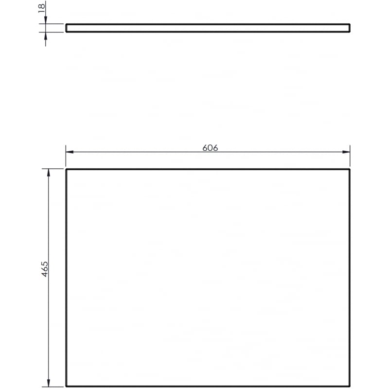 Mexen Uni Waschbeckenplatte 60 cm, Weiß matt - 91AXX-0604-464-18-01