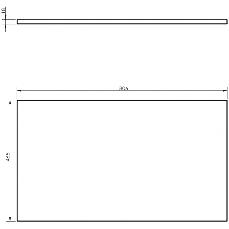 Mexen Uni Waschtischplatte 80 cm, weiß matt - 91AXX-0804-464-18-01