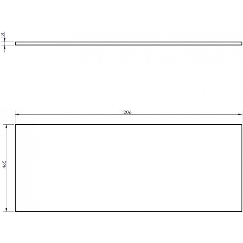 Mexen Uni Schrankplatte 120 cm, weiß matt - 91AXX-1204-464-18-01
