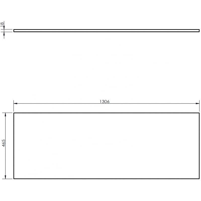 Mexen Uni Aufsatzplatte 130 cm, weiß matt - 91AXX-1304-464-18-01