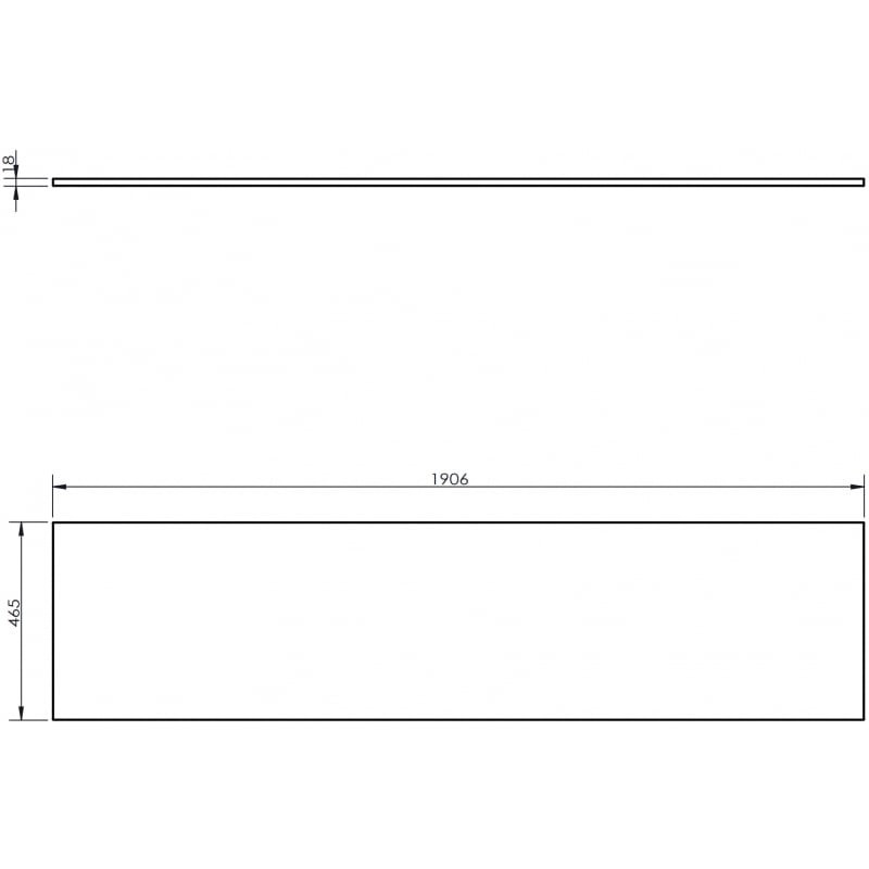 Mexen Uni Schrankplatte 190 cm, weiß matt - 91AXX-1904-464-18-01