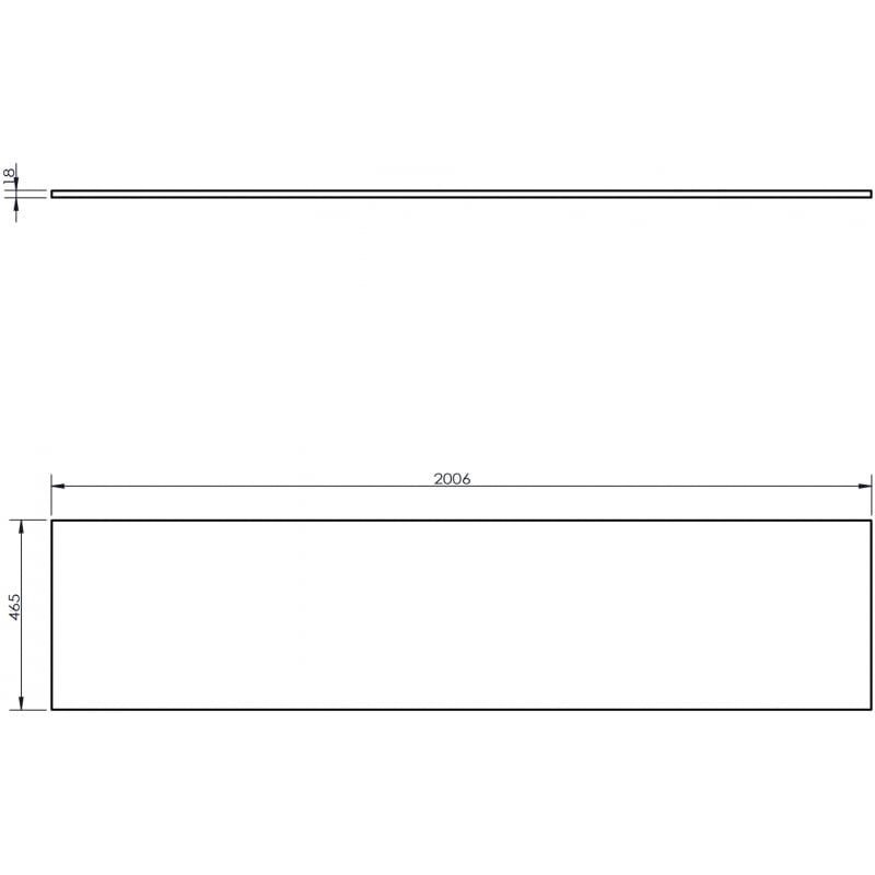 Mexen Uni Aufsatzplatte 200 cm, weiß matt - 91AXX-2004-464-18-01