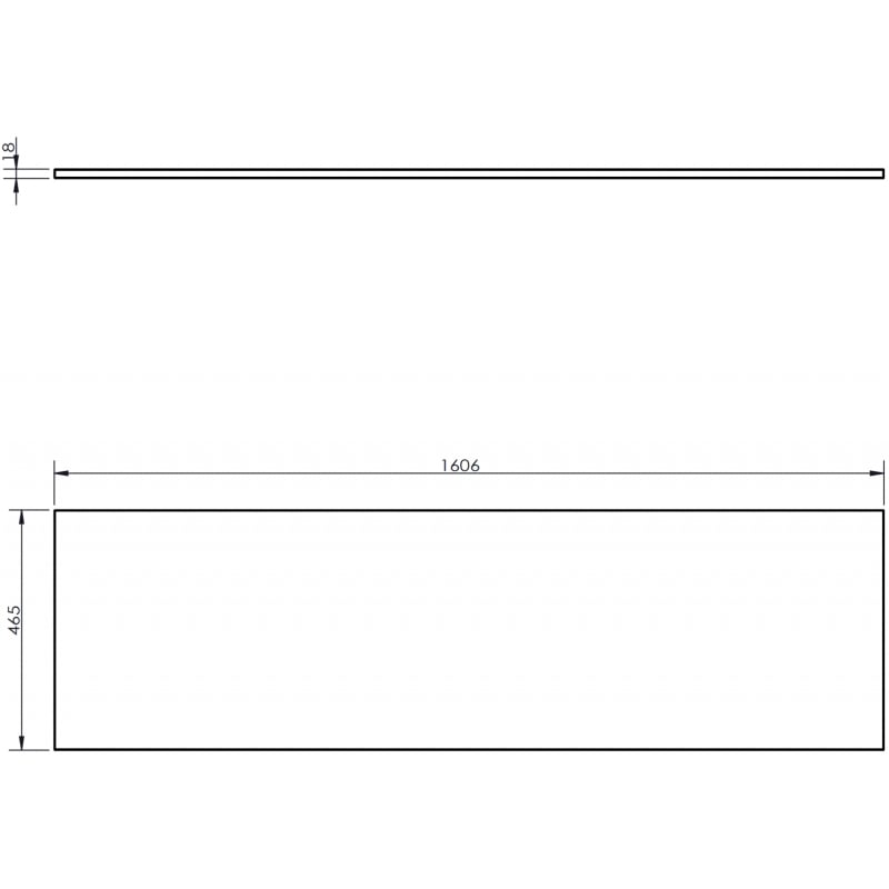 Mexen Uni Aufsatzplatte 160 cm, Grau Matt - 91AXX-1604-464-18-62