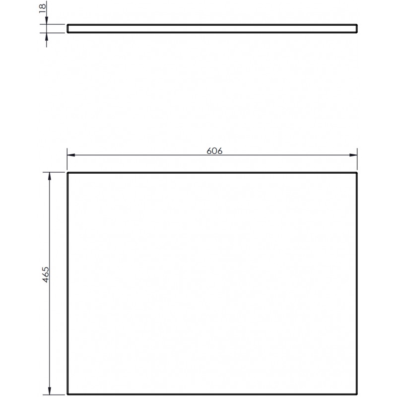Mexen Uni Arbeitsplatteneinsatz 60 cm, Graphit matt - 91AXX-0604-464-18-66