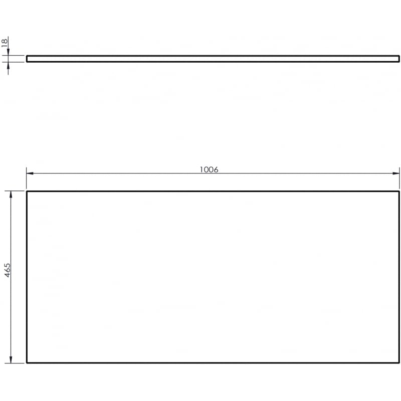 Mexen Uni Arbeitsplattenschrank 100 cm, schwarzer Hochglanz - 91AXX-1004-464-18-70