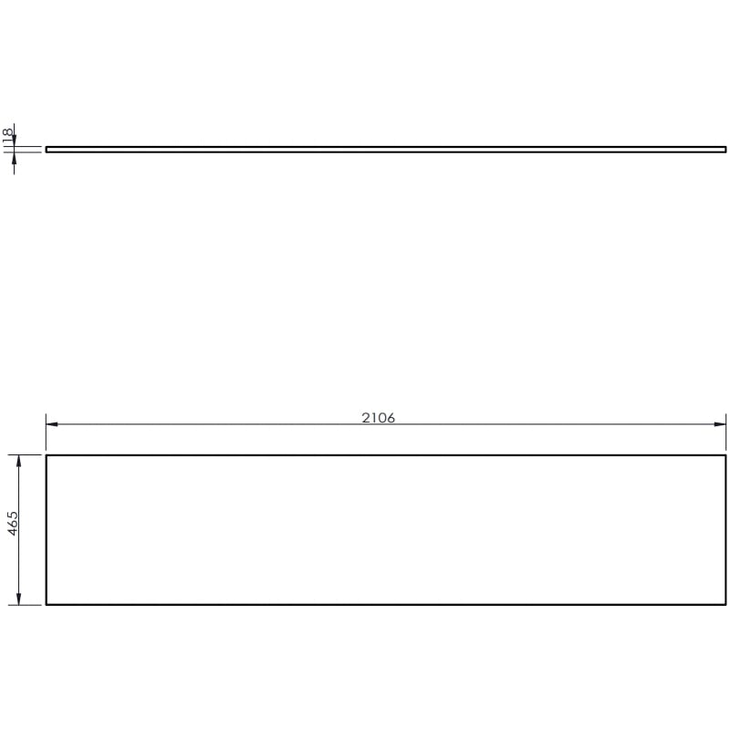 Mexen Uni Schrankplatte 210 cm, schwarzer Glanz - 91AXX-2104-464-18-70