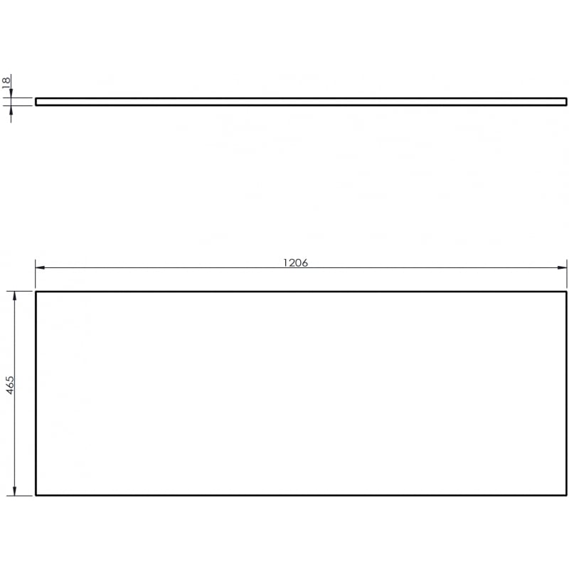 Mexen Uni Tischplatte 120 cm, schwarz matt - 91AXX-1204-464-18-71
