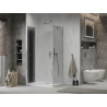 Mexen Lima faltbare Duschkabine 70 x 110 cm, Graphit, Chrom + Duschwanne Flat, Weiß - 856-070-110-01-40-4010